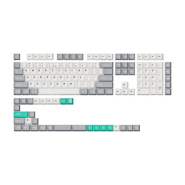 KEYCHRON GRAY WHITE MINT KEYCAPS