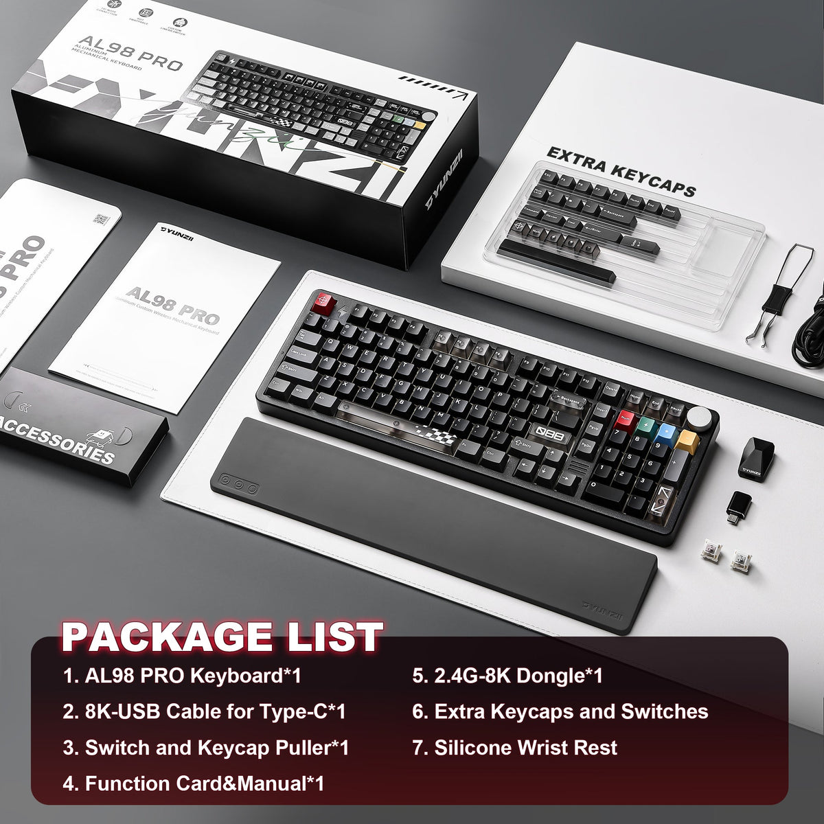 YUNZII AL98 PRO dimensions and specifications