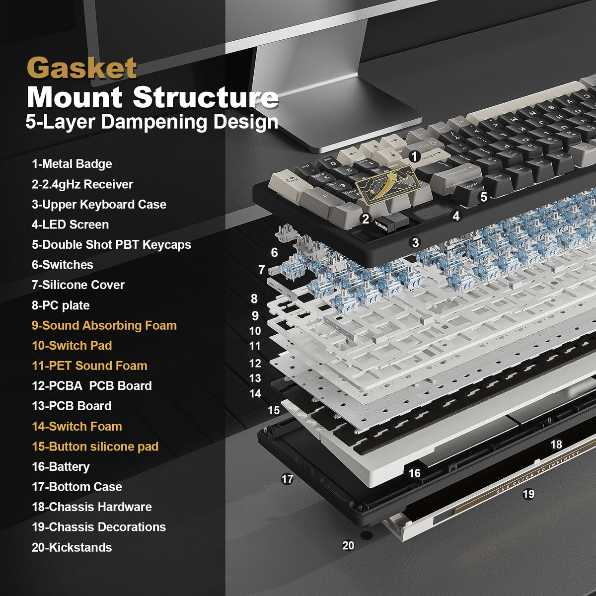 YUNZII IF99 fully assembled mechanical keyboard